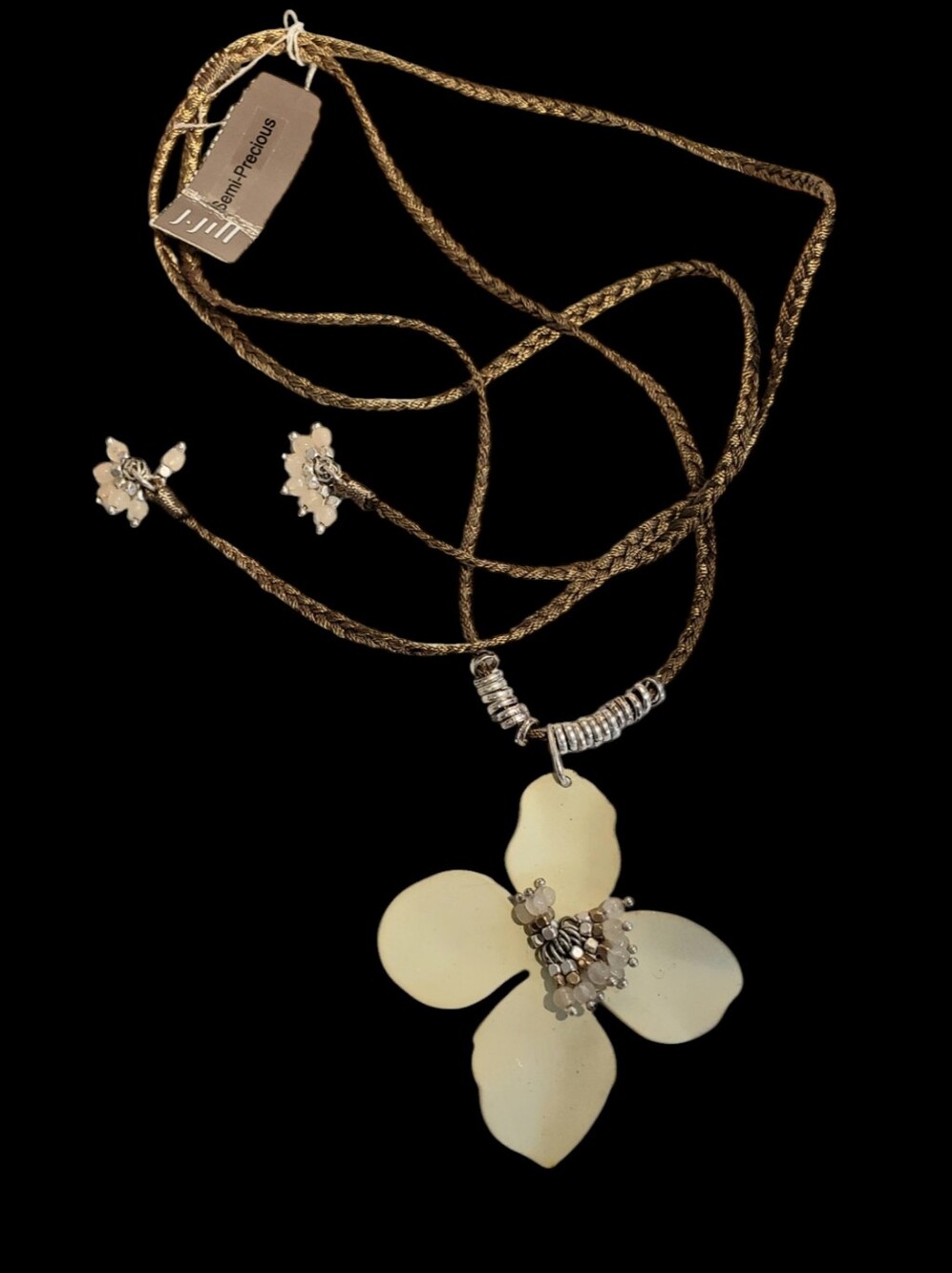 J. Jill Enamel Flower Bead Statement Necklace